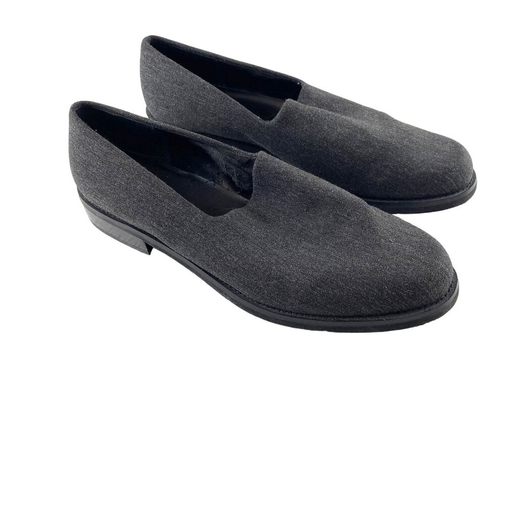 Bandolino Womens Career Classic Heather Black Fabric Slip-On Loafers 1" Heel 9M